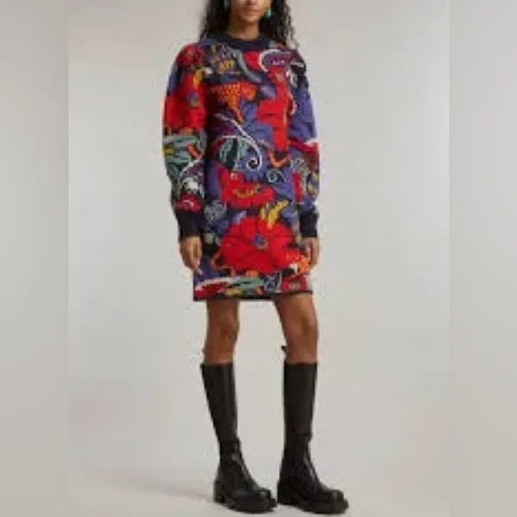 FARM Rio Colorful Floral Macaw Sweater Dress - Picture 6 of 12